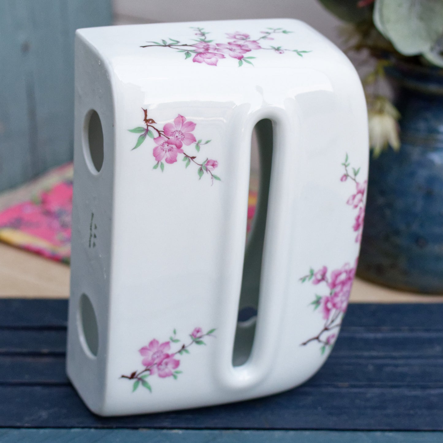 French Fine Porcelain Bathroom Tissue Dispenser B&L Limoges