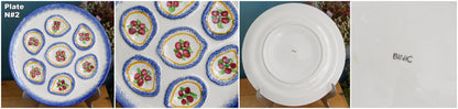 BINIC Peint Main Breton French Vintage Oyster Huître Shellfish Plate Ceramic Majolica