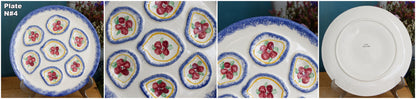 BINIC Peint Main Breton French Vintage Oyster Huître Shellfish Plate Ceramic Majolica