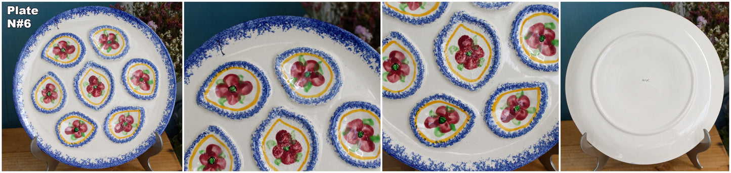 BINIC Peint Main Breton French Vintage Oyster Huître Shellfish Plate Ceramic Majolica