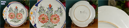 1960s ~ RARE French Vintage HENRIOT QUIMPER Faience Decorative Fish Shaped Plate ~ Handmade Earthware ~ Artist Signed Plate