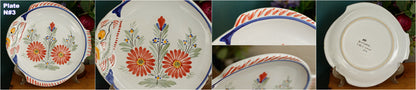 1960s ~ RARE French Vintage HENRIOT QUIMPER Faience Decorative Fish Shaped Plate ~ Handmade Earthware ~ Artist Signed Plate