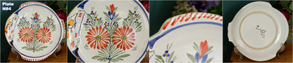 1960s ~ RARE French Vintage HENRIOT QUIMPER Faience Decorative Fish Shaped Plate ~ Handmade Earthware ~ Artist Signed Plate