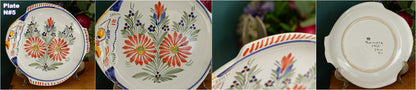 1960s ~ RARE French Vintage HENRIOT QUIMPER Faience Decorative Fish Shaped Plate ~ Handmade Earthware ~ Artist Signed Plate