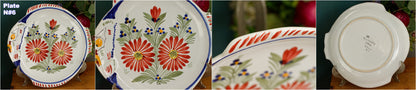 1960s ~ RARE French Vintage HENRIOT QUIMPER Faience Decorative Fish Shaped Plate ~ Handmade Earthware ~ Artist Signed Plate