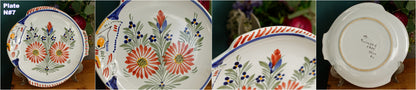1960s ~ RARE French Vintage HENRIOT QUIMPER Faience Decorative Fish Shaped Plate ~ Handmade Earthware ~ Artist Signed Plate