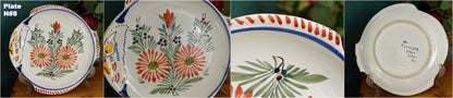 1960s ~ RARE French Vintage HENRIOT QUIMPER Faience Decorative Fish Shaped Plate ~ Handmade Earthware ~ Artist Signed Plate