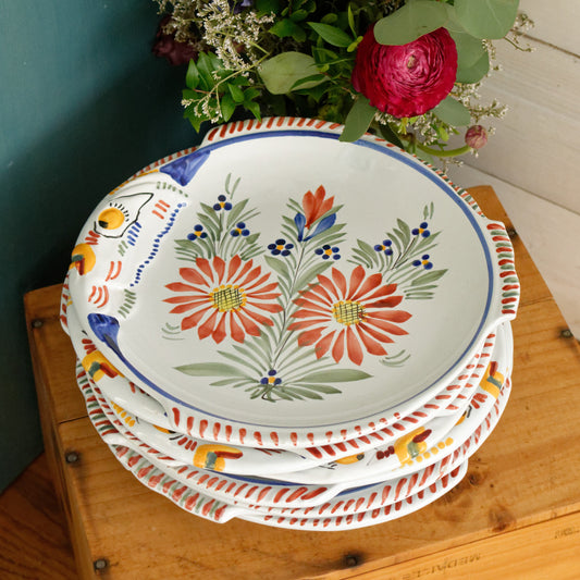 1960s ~ RARE French Vintage HENRIOT QUIMPER Faience Decorative Fish Shaped Plate ~ Handmade Earthware ~ Artist Signed Plate