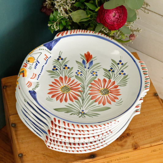 1960s ~ RARE French Vintage HENRIOT QUIMPER Faience Decorative Fish Shaped Plate ~ Handmade Earthware ~ Artist Signed Plate