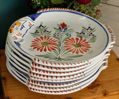 1960s ~ RARE French Vintage HENRIOT QUIMPER Faience Decorative Fish Shaped Plate ~ Handmade Earthware ~ Artist Signed Plate