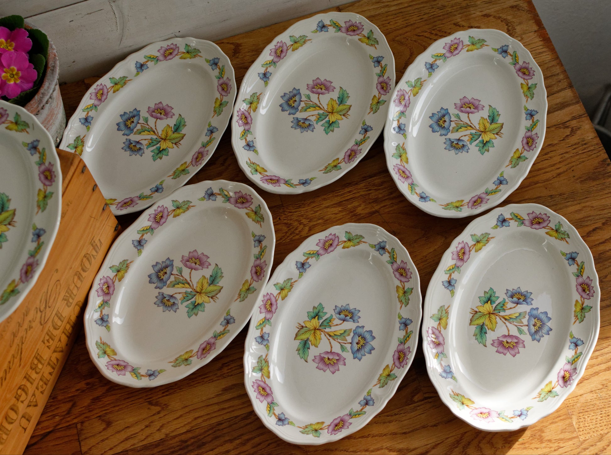 ORCHIES Moulins des Loups NORD French Vintage Ironstone Floral Oval Serving Plate Ravier Terre de Fer Faience