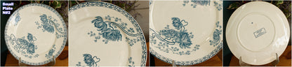 1900s ~ "ROYAT" SARREGUEMINES U&C ~ French Antique Ironstone Blue Transferware Small Plate ~ Terre de Fer en Faience