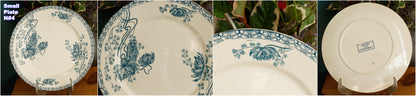 1900s ~ "ROYAT" SARREGUEMINES U&C ~ French Antique Ironstone Blue Transferware Small Plate ~ Terre de Fer en Faience