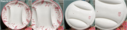 Années 1920 ~ « RAMBOUILLET » LONGWY ~ Français Antique Ironstone Red Transferware Asparagus Plate ~ Terre de Fer