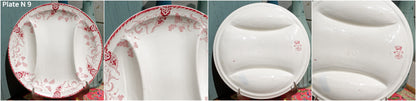 Années 1920 ~ « RAMBOUILLET » LONGWY ~ Français Antique Ironstone Red Transferware Asparagus Plate ~ Terre de Fer