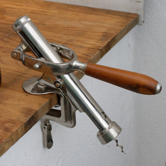 RAPID Made in Swiss Vintage Professional Chrome Plated Table Counter Bar Mounted Bottle Opener Corkscrew Wine Bottle Bar Accessory