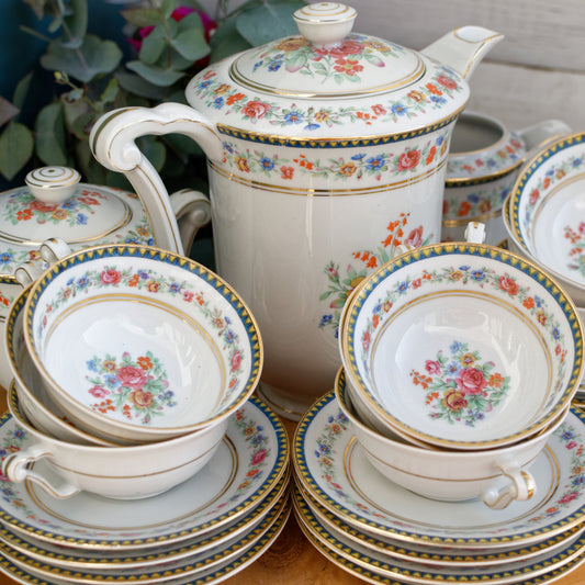 Raynaud & Co R&C LIMOGES France French Antique Fine Porcelain Coffee/Tea Service for 9 people
