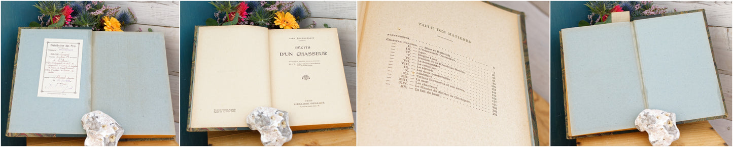 1926 RECITS D'UN CHASSEUR by Ivan Tourgueneff Published by Librairie Gedalge PARIS French Antique Collectible Hardcover School Book Livre