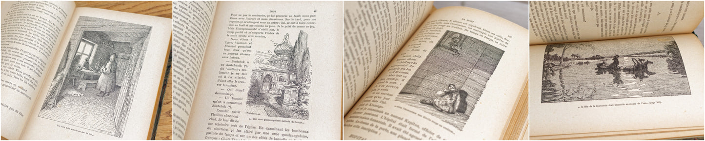 1926 RECITS D'UN CHASSEUR by Ivan Tourgueneff Published by Librairie Gedalge PARIS French Antique Collectible Hardcover School Book Livre