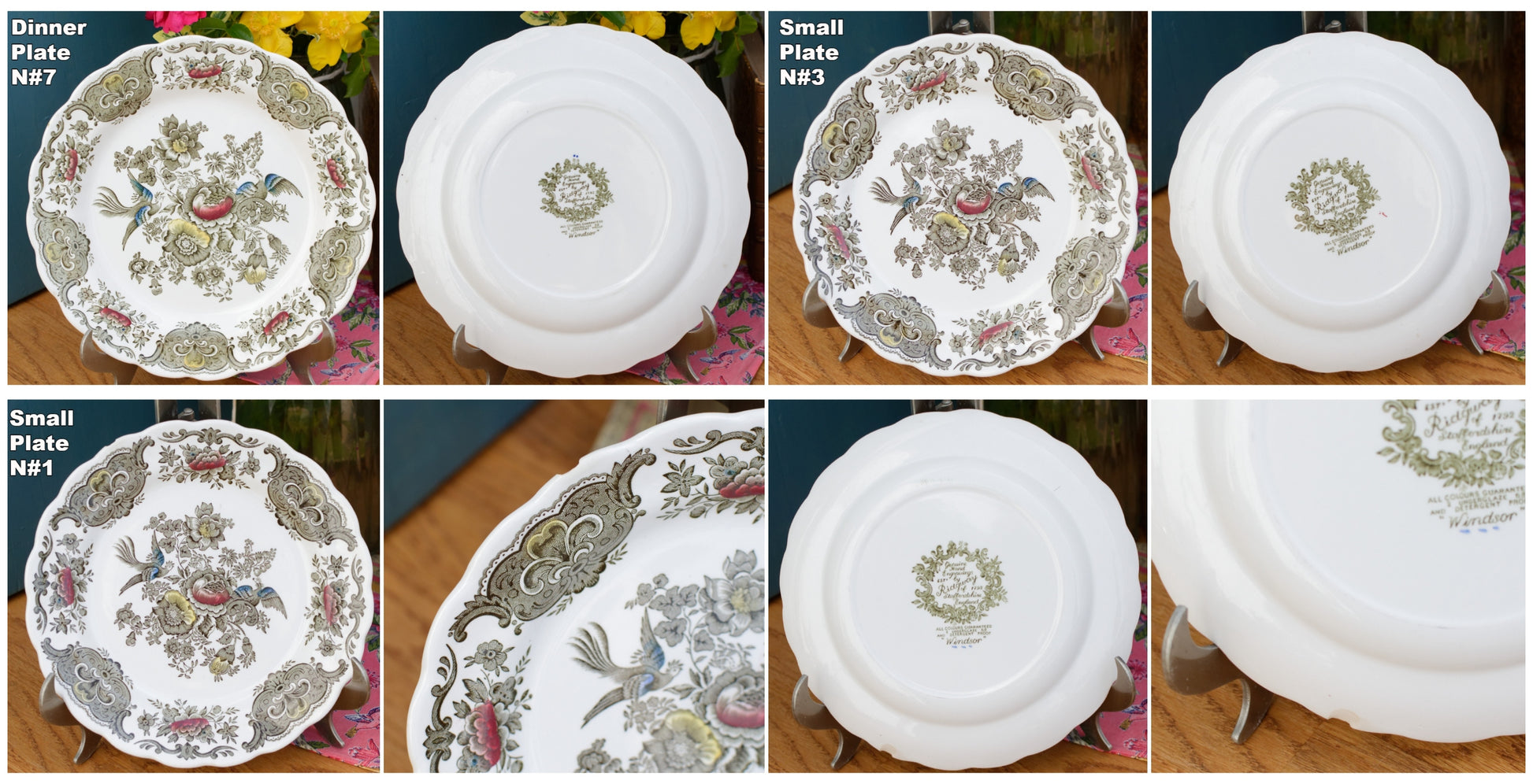 WINDSOR" Ridgway of STAFFORDSHIRE England 1792 ~ English Vintage Ironstone Porcelain Plate LOT 2