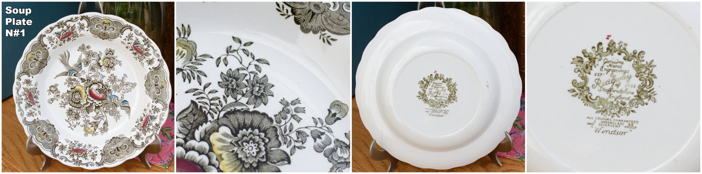 1960s ~ "WINDSOR" Ridgway of STAFFORDSHIRE England 1792 ~ English Vintage Ironstone Porcelain Plate LOT 2