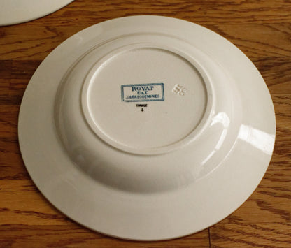 ROYAT SARREGUEMINES U&C French Antique Ironstone Blue Transferware Soup Terre de Fer Faience