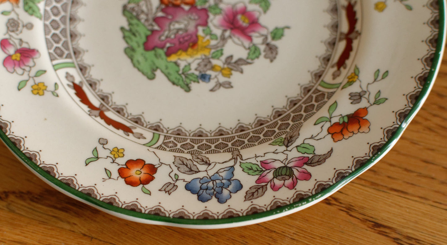 CHINESE ROSE COPELAND SPODE 2/9253J Collectible English Antique Ironstone Plate Terre de Fer