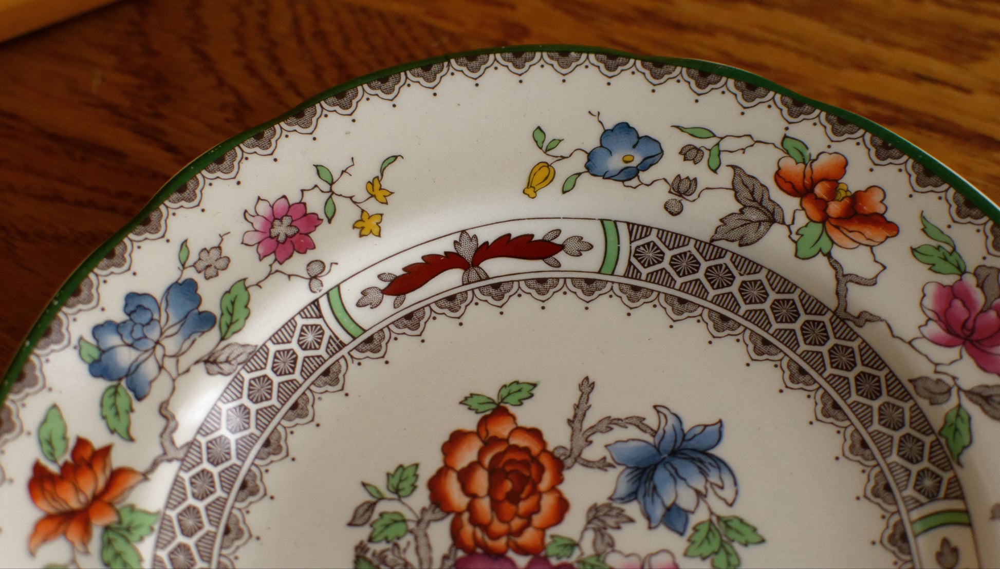 CHINESE ROSE COPELAND SPODE 2/9253J Collectible English Antique Ironstone Plate Terre de Fer