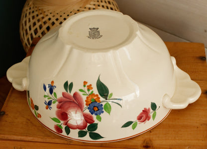 ST AMAND Ste des Etablissement de Ceramique French Vintage Hand-Painted Ironstone Polychrome Soup Tureen Soupiere Terre de fer faience