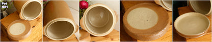 Années 1920 ~ Français Saloir ~ Pot à couvercle en grès brun antique ~ Grès glacé ~ Terre Cuite