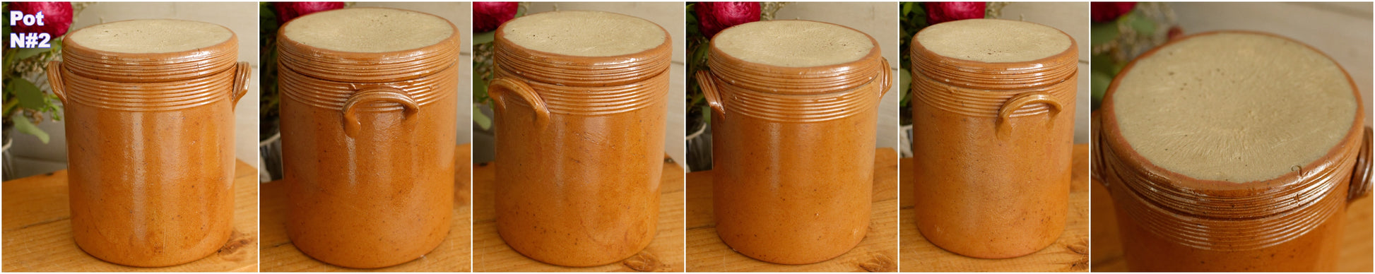 French Vintage Stoneware Lidded Pot Saloir Pot en Gres Glazed Sandstone Foie Gras Terrine Terre Cuite