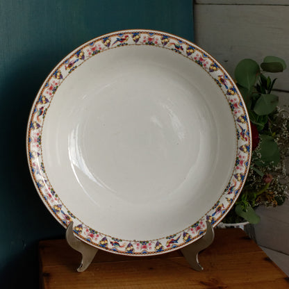 1880年代/1900年代 ～ フォンタンジュスタイルモチーフのディゴアン・サルグミーヌ ～ フランスアンティーク アイアンストーン グリーントランスファーウェア スープチュリーン「スープピエール」 ～ テール・ド・フェール