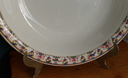 1880年代/1900年代 ～ フォンタンジュスタイルモチーフのディゴアン・サルグミーヌ ～ フランスアンティーク アイアンストーン グリーントランスファーウェア スープチュリーン「スープピエール」 ～ テール・ド・フェール