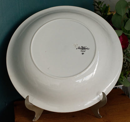 1880年代/1900年代 ～ フォンタンジュスタイルモチーフのディゴアン・サルグミーヌ ～ フランスアンティーク アイアンストーン グリーントランスファーウェア スープチュリーン「スープピエール」 ～ テール・ド・フェール