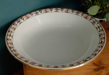 1880年代/1900年代 ～ フォンタンジュスタイルモチーフのディゴアン・サルグミーヌ ～ フランスアンティーク アイアンストーン グリーントランスファーウェア スープチュリーン「スープピエール」 ～ テール・ド・フェール