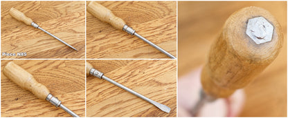 Antique Wooden Handle Craftsmans Screwdriver Vintage Phillips Head Flat Edge Farmhouse Manual Tool