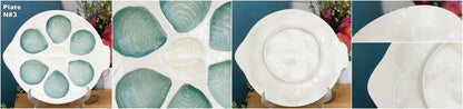 Moulin des Loups Hamage France French Vintage Fish Shaped Oyster Shellfish HUITRE Plate  BARBOTINE Majolica en Faience Terre de Fer