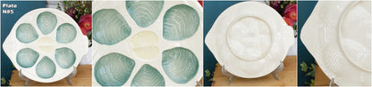 Moulin des Loups Hamage France French Vintage Fish Shaped Oyster Shellfish HUITRE Plate  BARBOTINE Majolica en Faience Terre de Fer