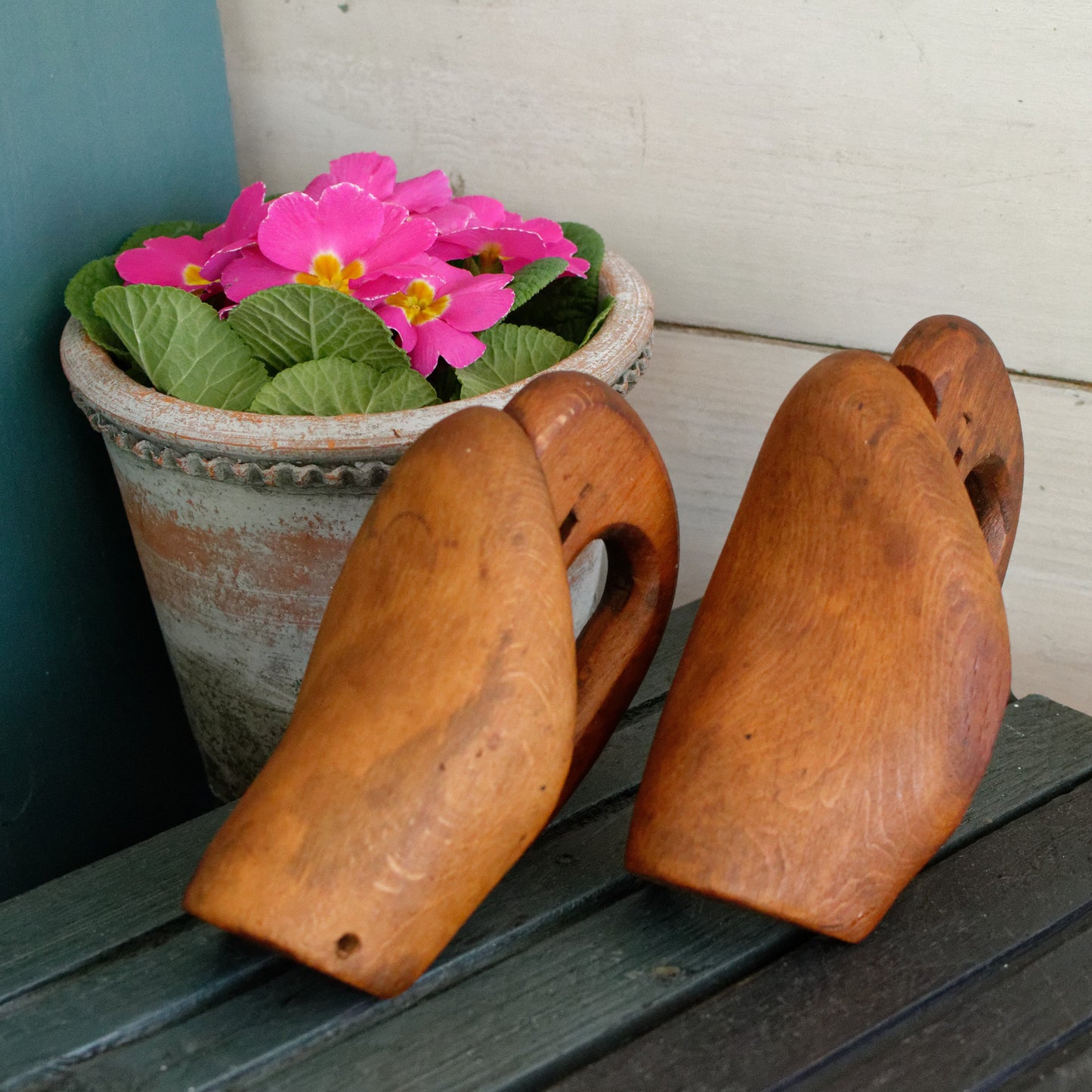 French Vintage Wooden Foldable Shoe Mold (Mould) Form Stretchers "Moule à chaussures vintage en bois