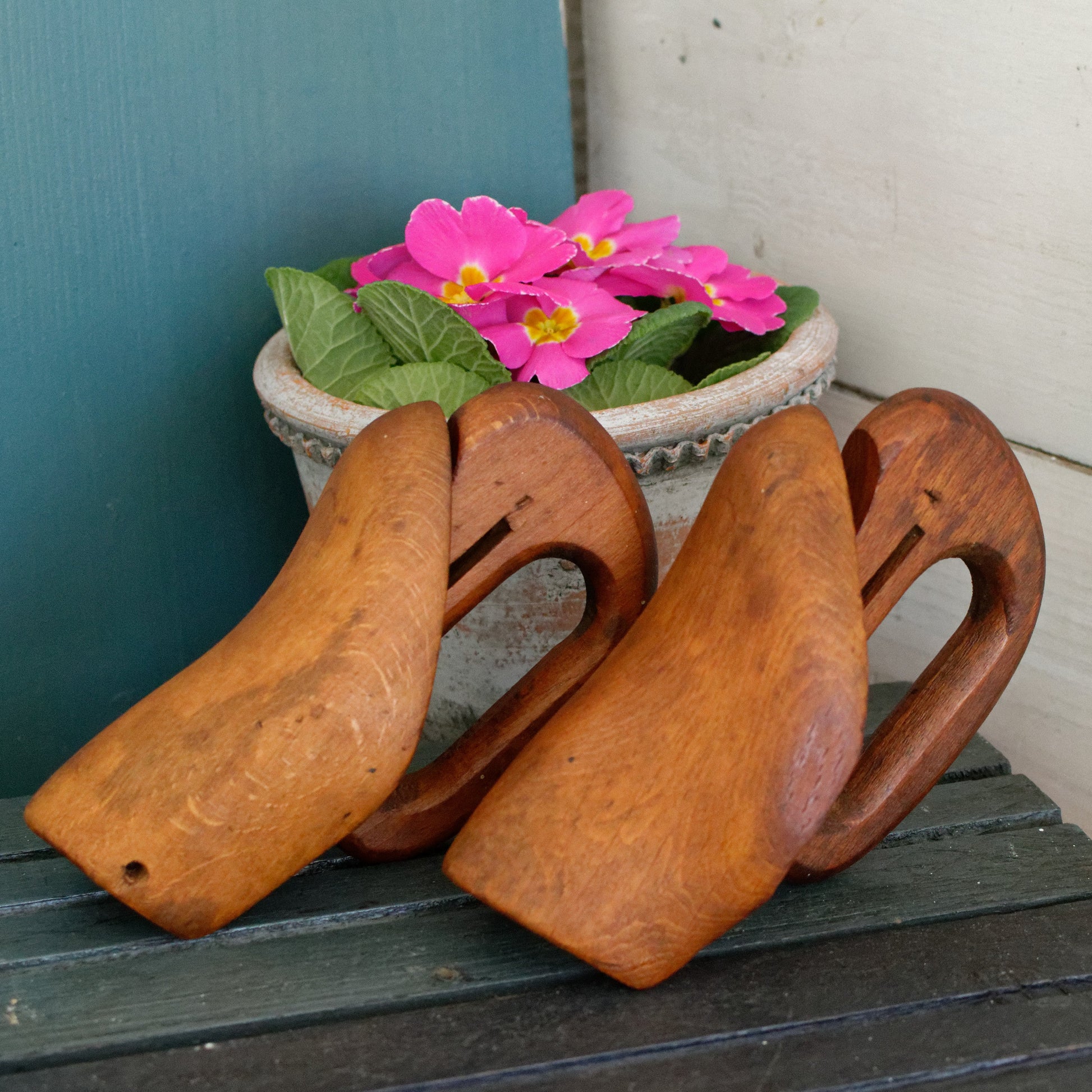French Vintage Wooden Foldable Shoe Mold (Mould) Form Stretchers "Moule à chaussures vintage en bois
