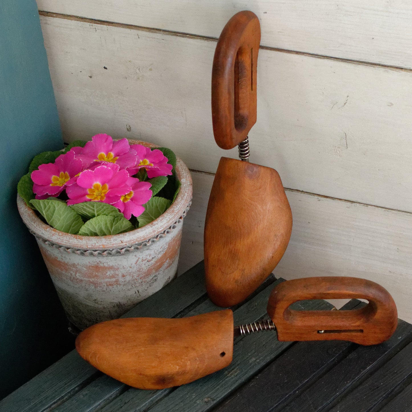 French Vintage Wooden Foldable Shoe Mold (Mould) Form Stretchers "Moule à chaussures vintage en bois