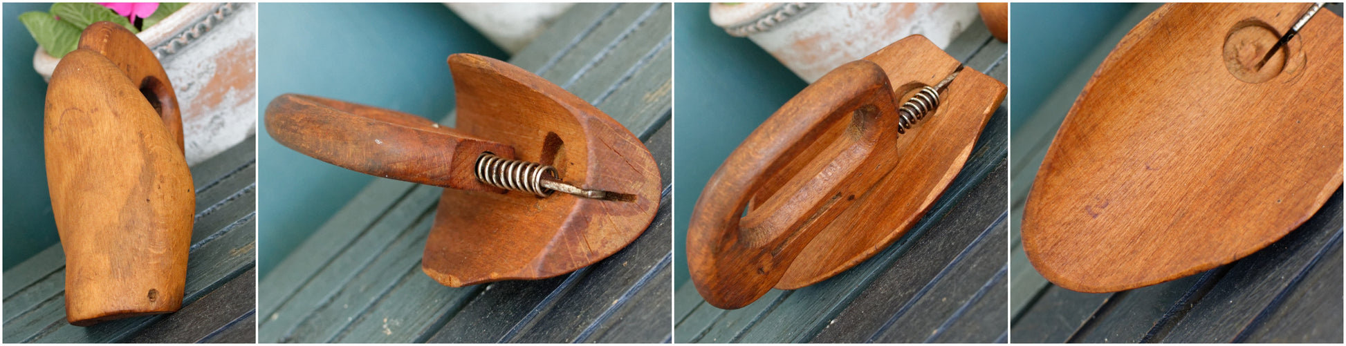 French Vintage Wooden Foldable Shoe Mold (Mould) Form Stretchers "Moule à chaussures vintage en bois