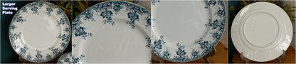 Ste ANONYME Saint Amand et Hamage Nord French Antique Ironstone Blue Transferware Plate Terre de fer en Faience