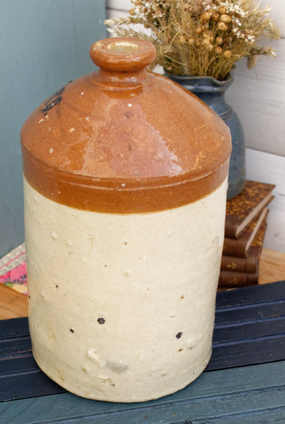 DOULTON & CO Lambeth Limited English Antique WW1 SRD Rum Jug Jar Enameled Sandstone Stoneware Pottery