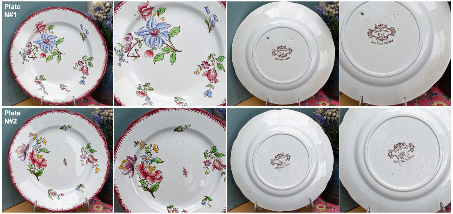 French Ironstone Salad Plate Strasbourg FRANCE Sarreguemines Terre de Fer