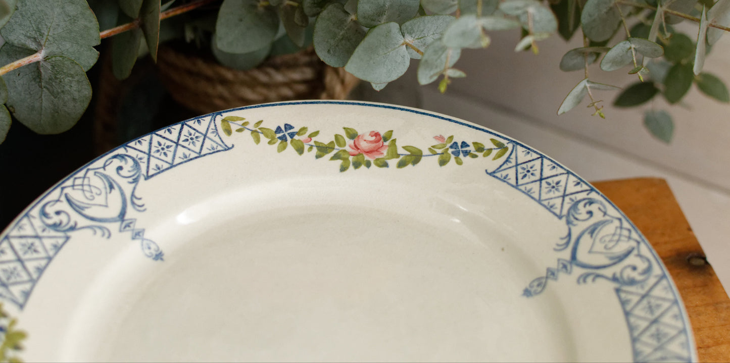 TOURNAY Depose CREIL et MONTEREAU (CM) French Antique Ironstone Small Plate Terre de Fer faience
