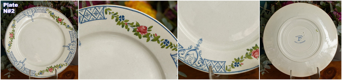 TOURNAY Depose CREIL et MONTEREAU (CM) French Antique Ironstone Small Plate Terre de Fer faience