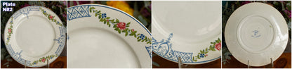 TOURNAY Depose CREIL et MONTEREAU (CM) French Antique Ironstone Small Plate Terre de Fer faience
