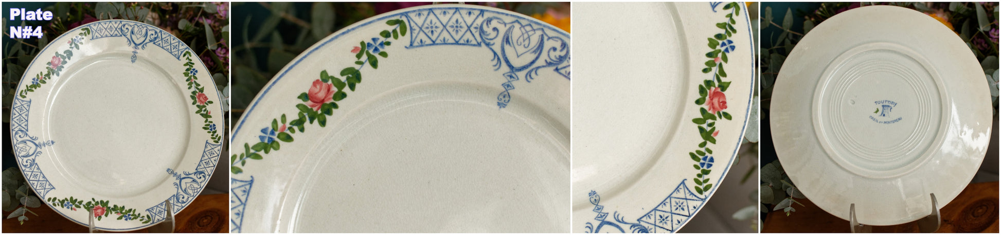 TOURNAY Depose CREIL et MONTEREAU (CM) French Antique Ironstone Small Plate Terre de Fer faience
