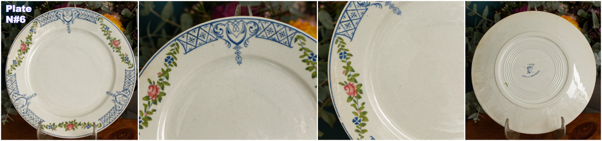 TOURNAY Depose CREIL et MONTEREAU (CM) French Antique Ironstone Small Plate Terre de Fer faience